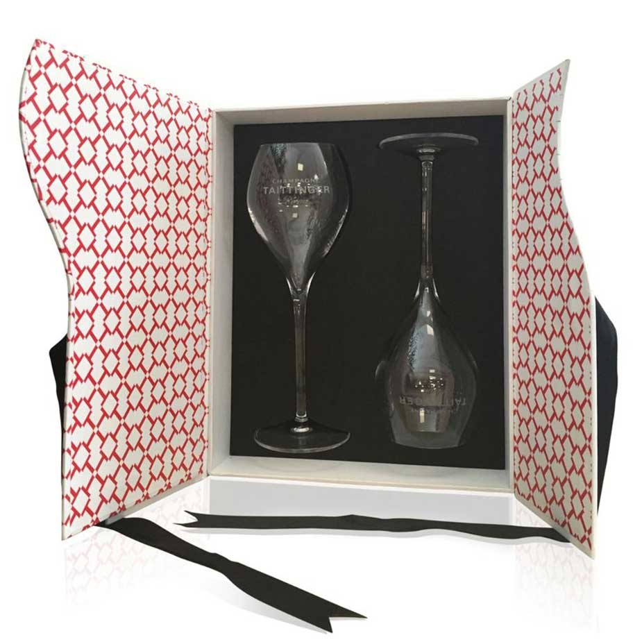 Taittinger Set Of 2 Premium Champagne Flutes Gift Box